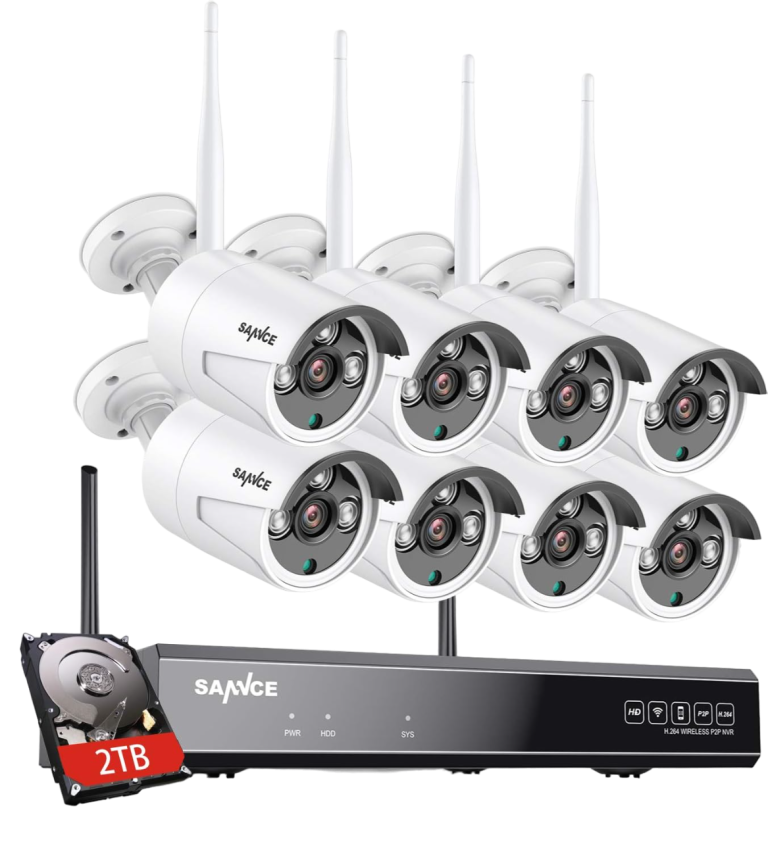 Pack de 8 cámaras de seguridad con wifi y HDD de 2 TB
