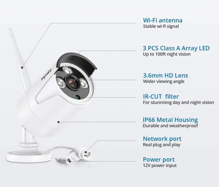 Confezione da 8 telecamere di sicurezza con Wi-Fi e HDD da 2 TB